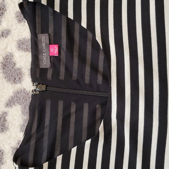 Vince Camuto Black & White Striped Peplum Shirt - Medium Size! NWT! ❤ - Picture 2 of 16